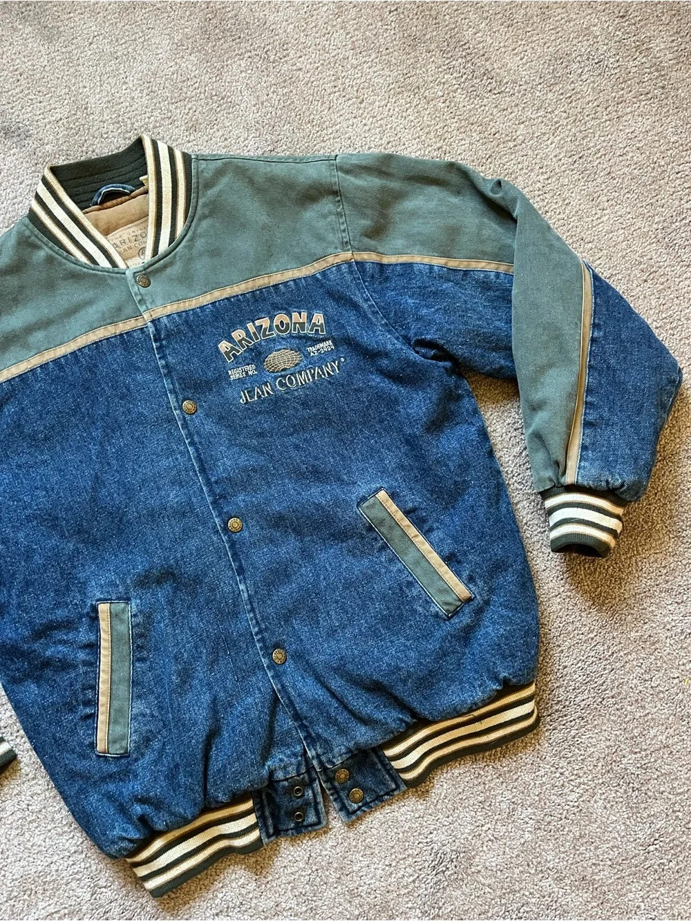 VTG 90’s Arizona Jean Co. Denim Varsity Jacket